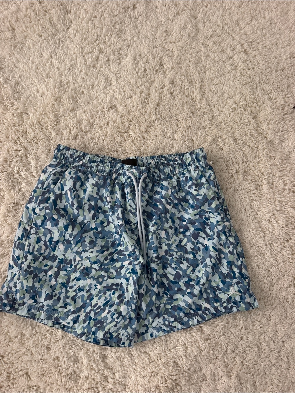 Jordan Men's Blue Camo Athletic Shorts with Drawstring